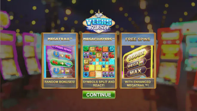 Vegas Rush е нов слот, който съчетава експлозивното действие на Megaclusters™ с неоновите светлини на Вегас. 